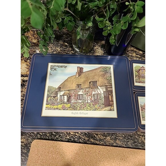 Harrods English Countryside Hard Place Mats, Set of 6, original box W/6 COASTERS - Picture 5 of 14